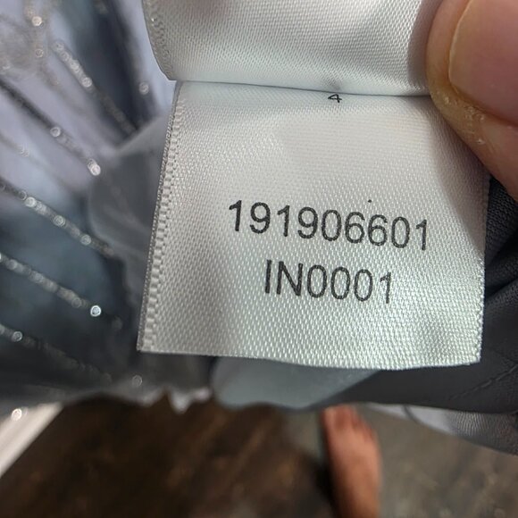 NWT Adrianna Papell Sequin bead illusion blouson dress glacier Size 18W - Picture 11 of 16